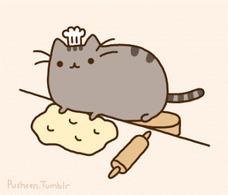 Cat making biscuits